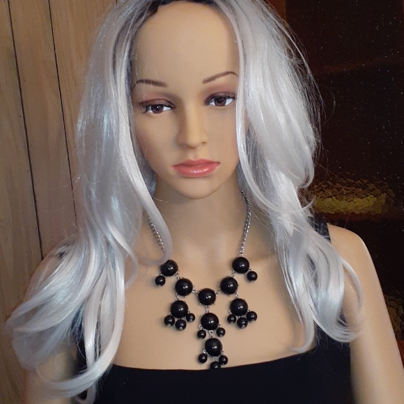 VTG Unique Black Bib Necklace - Picture 8 of 11